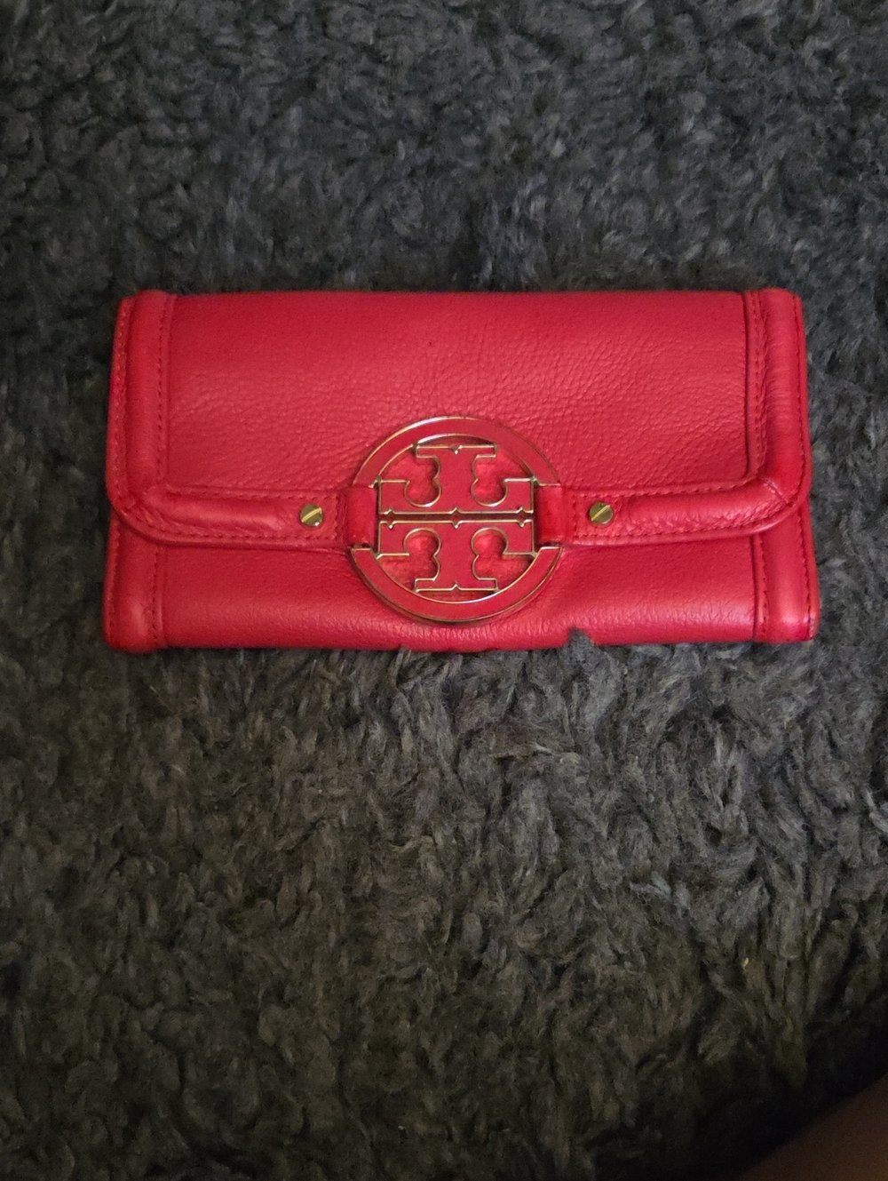Tory Burch Pink Leather Logo Continental Wallet